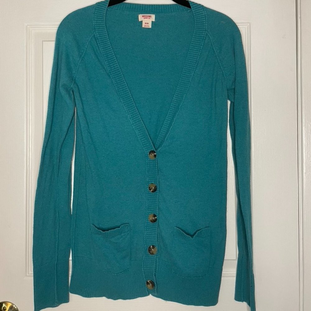 Mossimo Women's Turquoise Long Sleeve Cardigan Size Medium